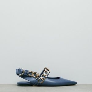 Zara Ballet Flats Chain Ankle Strap Size 10